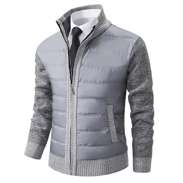 Drune | Herrenstrickjacke mit Stehkragen für Wärme Eleganz