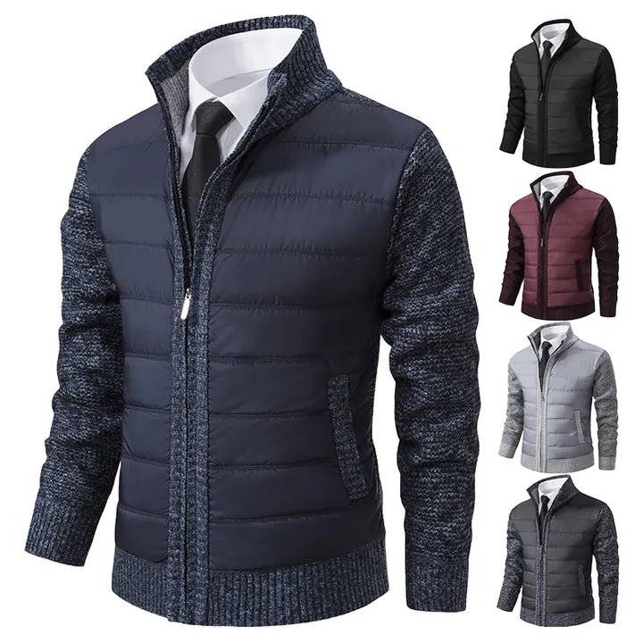 Drune | Herrenstrickjacke mit Stehkragen für Wärme Eleganz