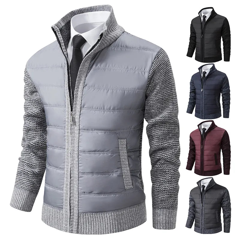 Drune | Herrenstrickjacke mit Stehkragen für Wärme Eleganz