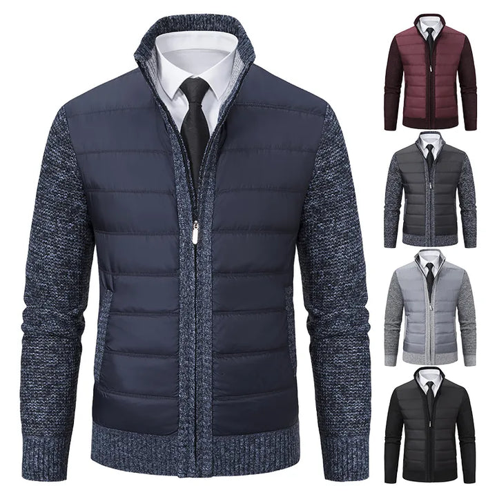 Drune | Herrenstrickjacke mit Stehkragen für Wärme Eleganz