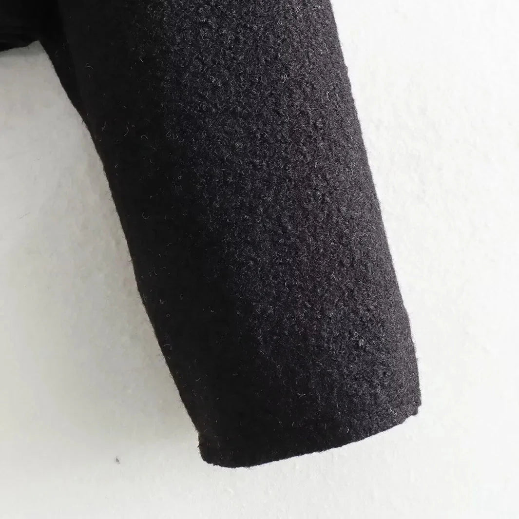 Drune | Kurz Taschen Reißverschlussjacke Wolljacke für Frauen