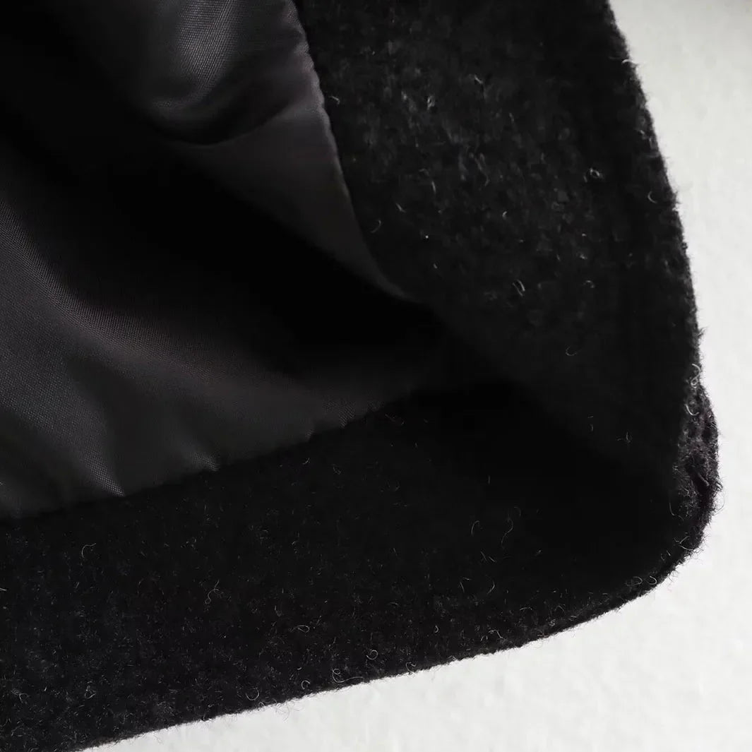 Drune | Kurz Taschen Reißverschlussjacke Wolljacke für Frauen