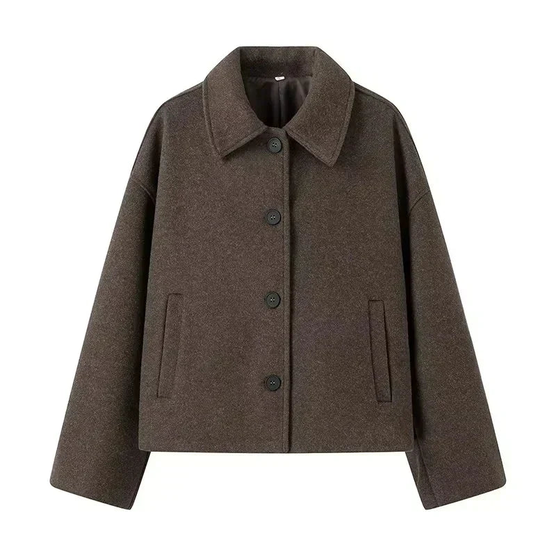 Drune | Wollene Damenjacke mit Einem Knopfverschluss