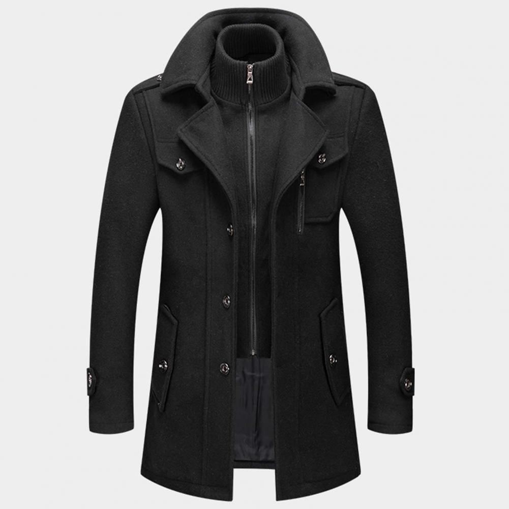 Drune | Wollmantel Einreihig Zip-Up Wollmanteljacken