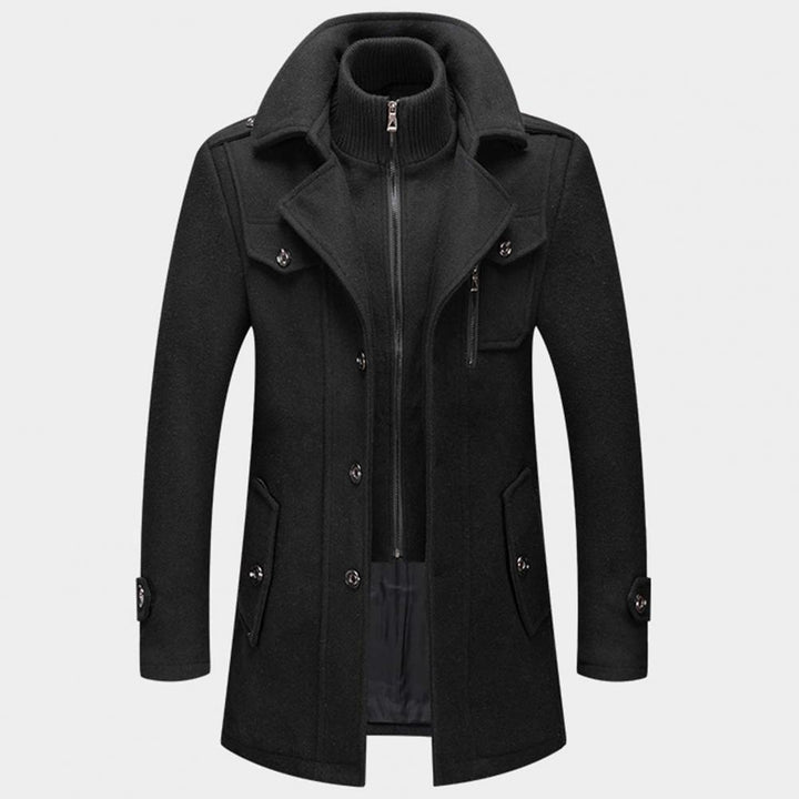 Drune | Wollmantel Einreihig Zip-Up Wollmanteljacken