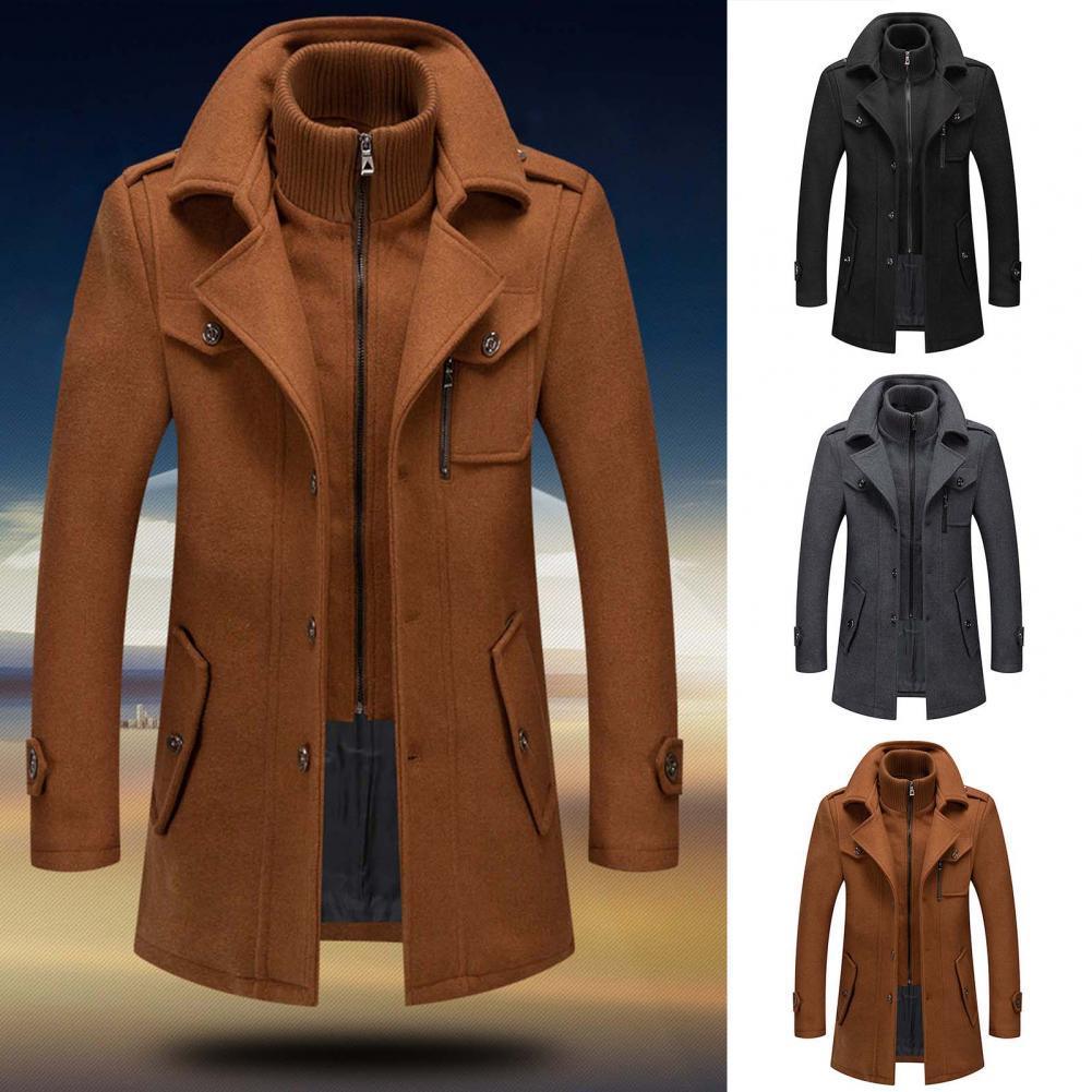 Drune | Wollmantel Einreihig Zip-Up Wollmanteljacken