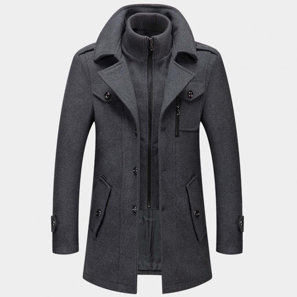 Drune | Wollmantel Einreihig Zip-Up Wollmanteljacken