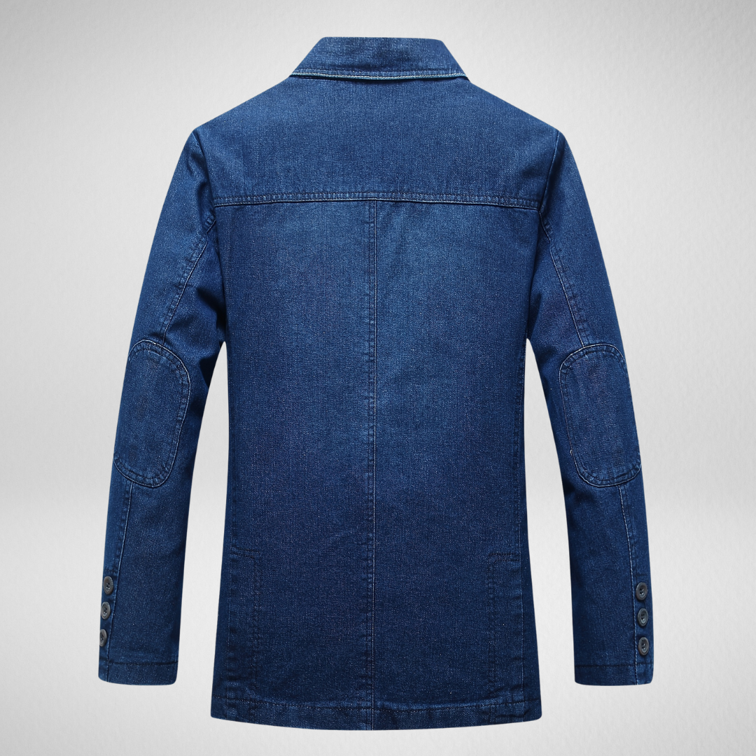 Drune | Jeansblazer Im Denim-Stil mit Einreihigem Knopfverschluss