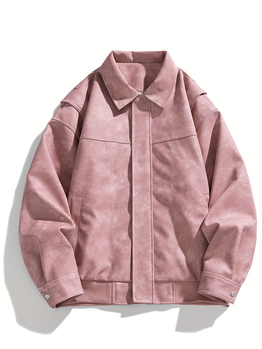 Drune | Kunstlederjacke mit Klappkragen und Taschen
