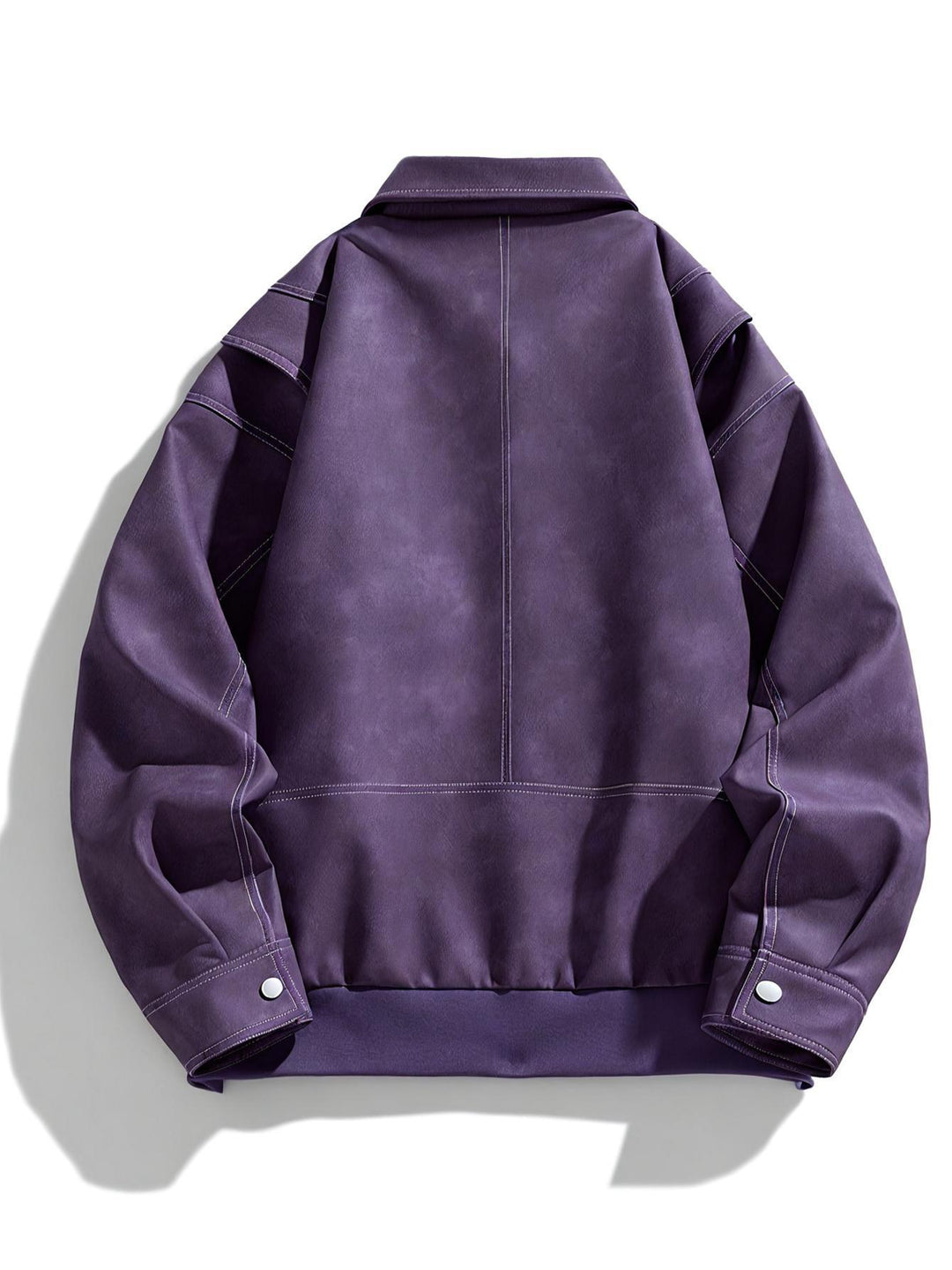 Drune | Kunstlederjacke mit Klappkragen und Taschen
