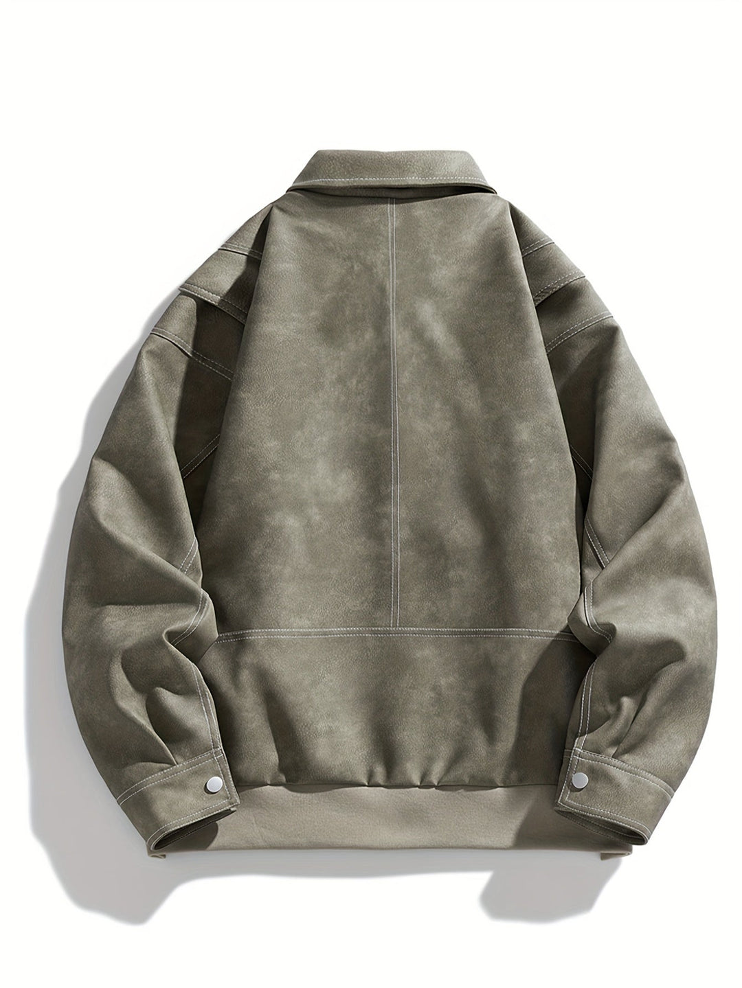 Drune | Kunstlederjacke mit Klappkragen und Taschen