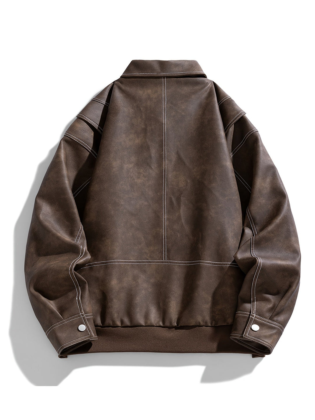 Drune | Kunstlederjacke mit Klappkragen und Taschen