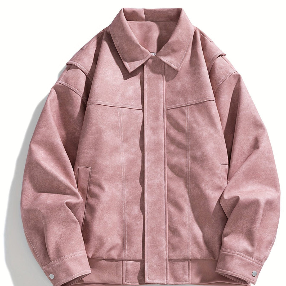 Drune | Kunstlederjacke mit Klappkragen und Taschen