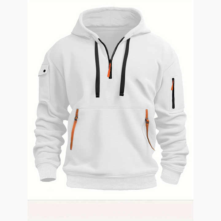 Drune | Stylischer Alltags-Herren-Hoodie mit Halb-Zip-Design