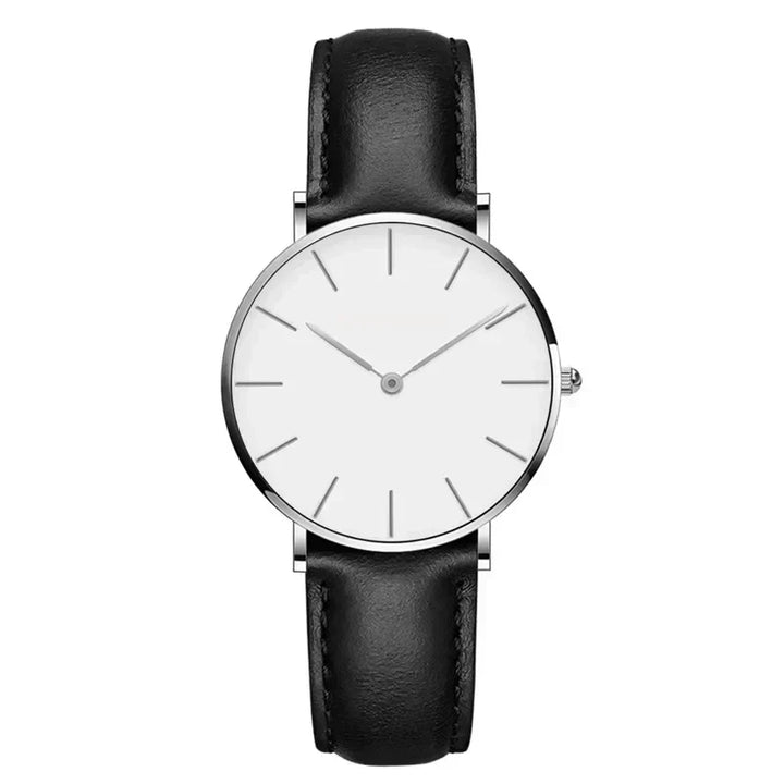 Drune | Runde Zeitlose Minimalistische Uhr Mit Lederband