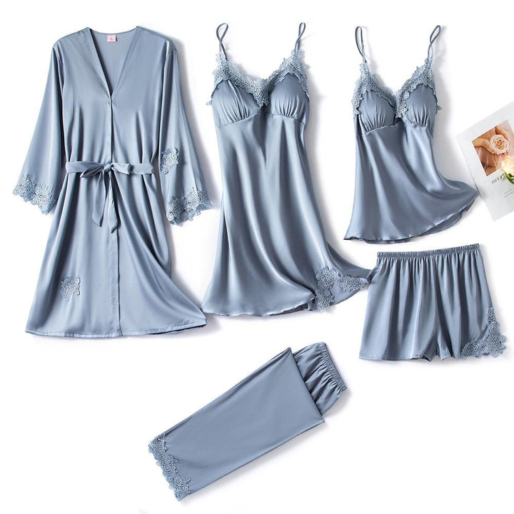 Drune | Set aus Weichem Seidenpyjama