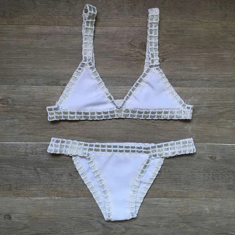 Drune | Sexy Bikinis Sommer Frauen Badeanzug Handgehäkeltes Bikini-Set Badebekleidung Strand Badeanzug Biquini Frau Monokini