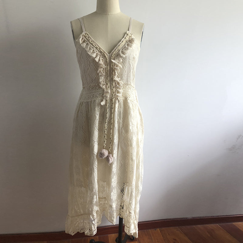 Drune | Spitzen Boho Fließkleid