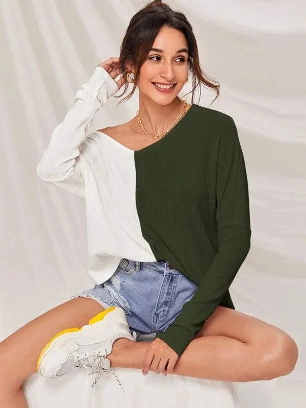 Drune | Kontrastfarbiger Pullover