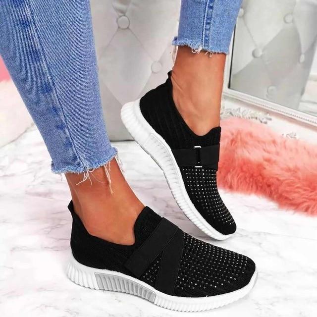 Drune | Orthopädische Slip on Damenschuhe Mit Klettverschluss