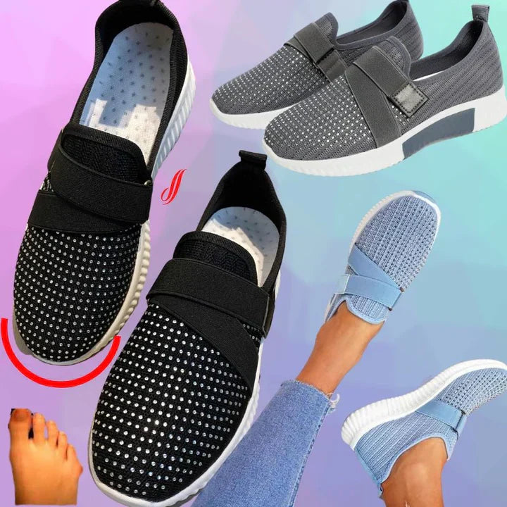 Drune | Orthopädische Slip on Damenschuhe Mit Klettverschluss
