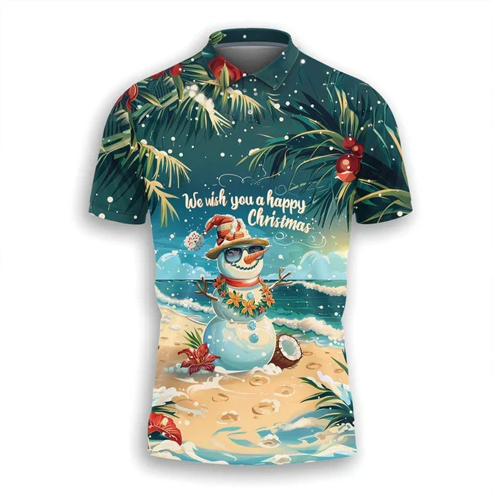 Drune | Santa Claus Polo Shirt - Stylisches Herren-Polohemd mit festlichem Design und bequemer Passform