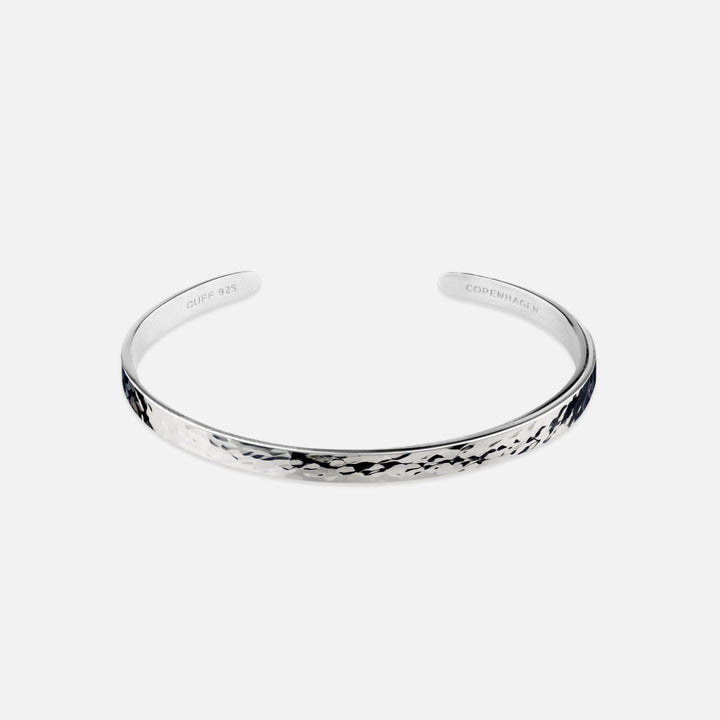 Drune | Schlankes Silberarmband mit Gehämmertem Muster für Herren