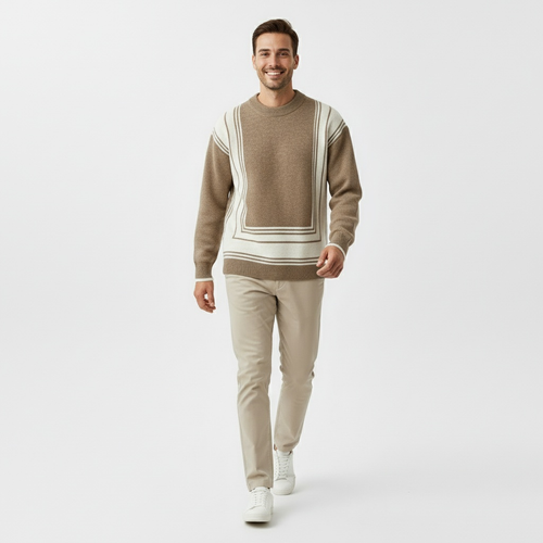 Drune | Rollkragenpullover mit geometrischem Muster