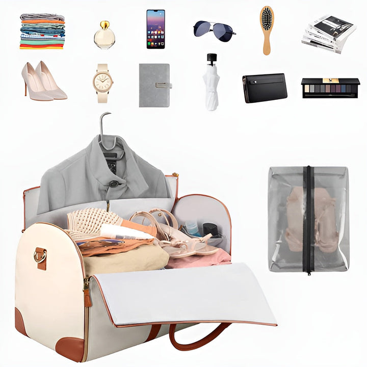 Drune - Eleganter Kleiderorganizer Umhängetasche aus Vegan Leder