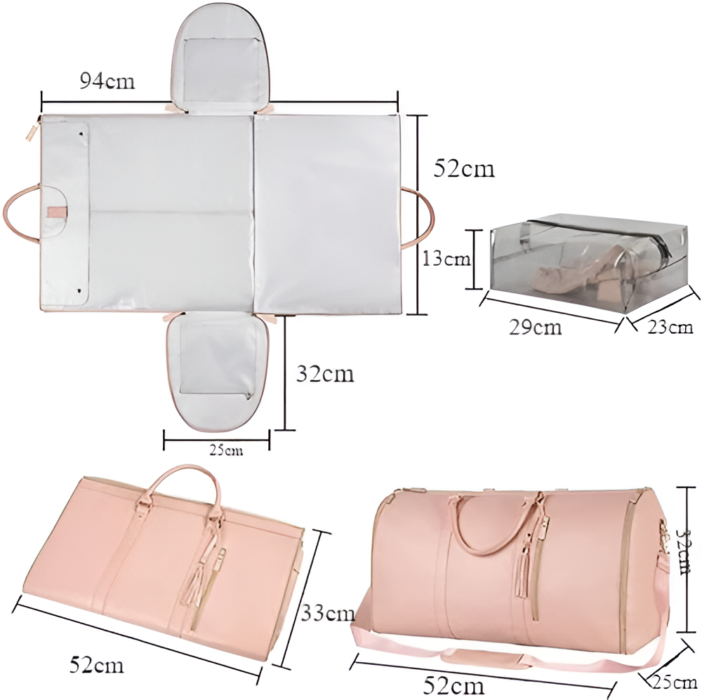 Drune - Eleganter Kleiderorganizer Umhängetasche aus Vegan Leder