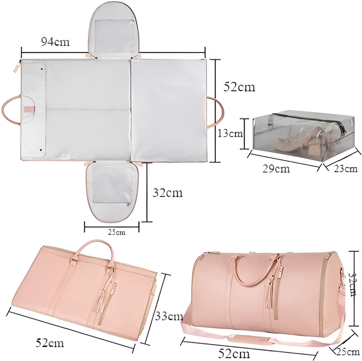 Drune - Eleganter Kleiderorganizer Umhängetasche aus Vegan Leder