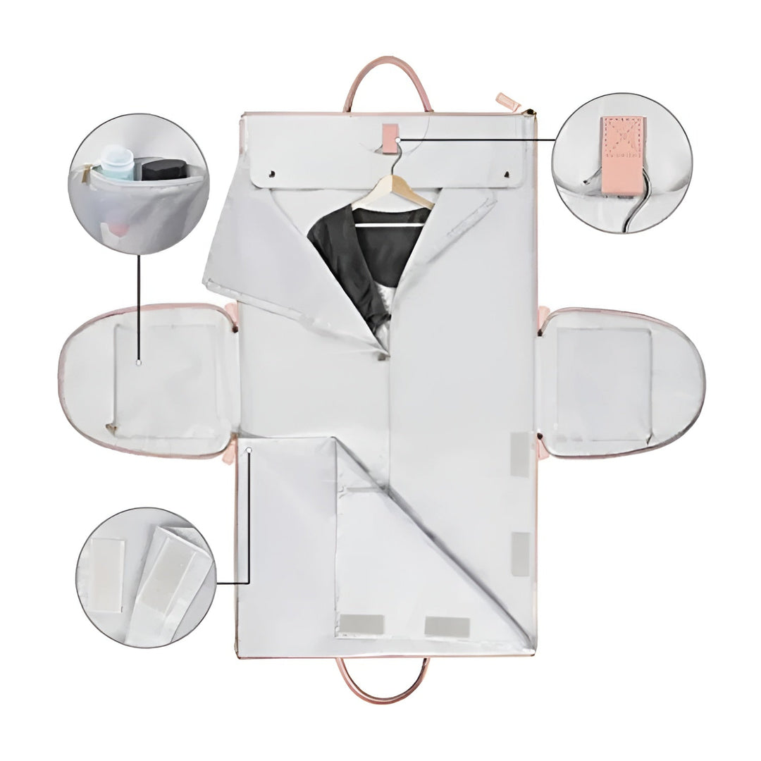 Drune - Eleganter Kleiderorganizer Umhängetasche aus Vegan Leder