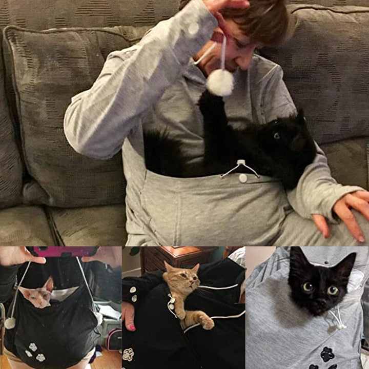 Drune | Tasche für Haustiere Lange Ärmel Tragetasche für Haustiere mit Katzen Tasche Sweatshirt für Hunde