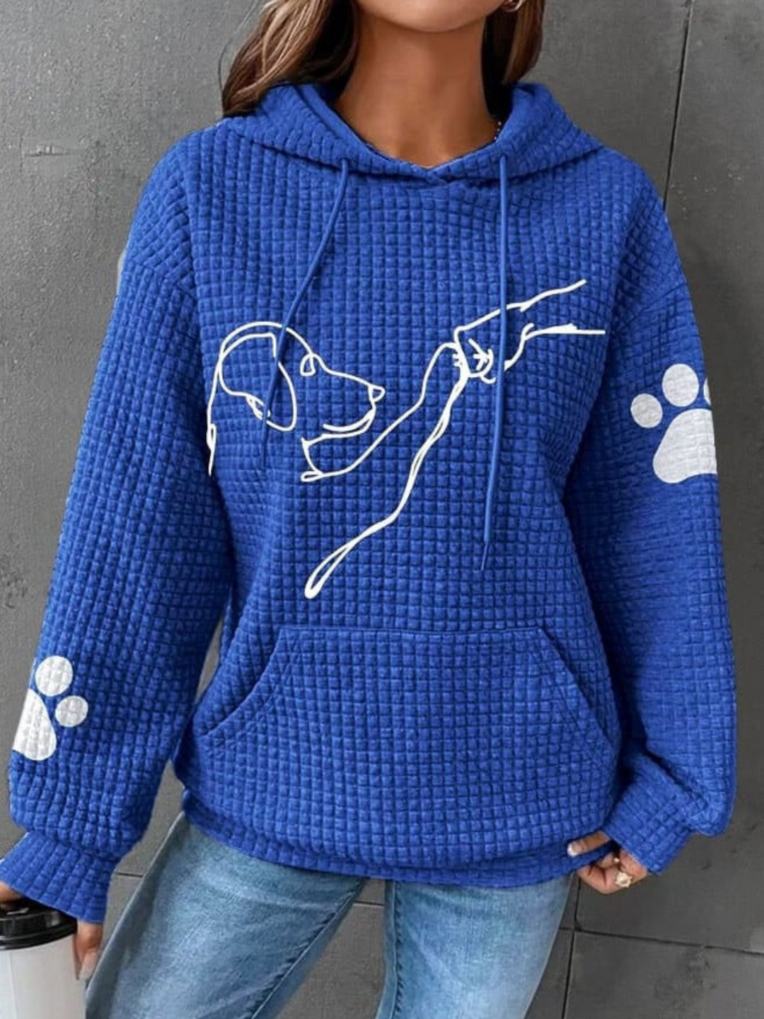 Drune | Hoodie Hundedruck für Frauen - Langarm
