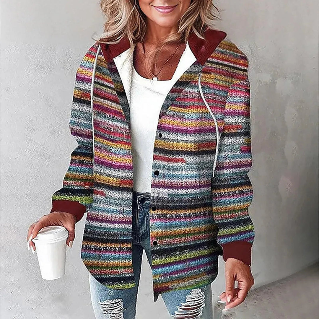 Drune | Übergröße mit Knöpfen Kariertes Jacke Damenbekleidung