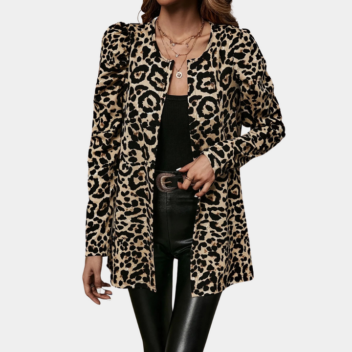 Drune | Sofistiziert Leoparddruck Herbstmantel für Damen