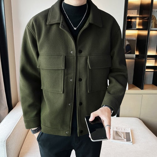 Drune | Wolle Casual Warm Herbst Jacke für Männer