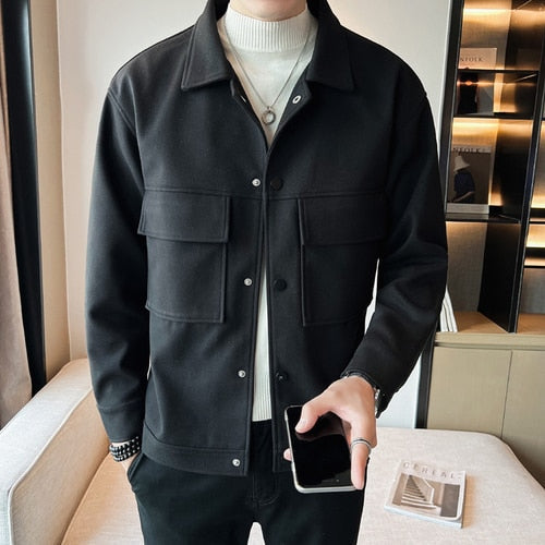 Drune | Wolle Casual Warm Herbst Jacke für Männer