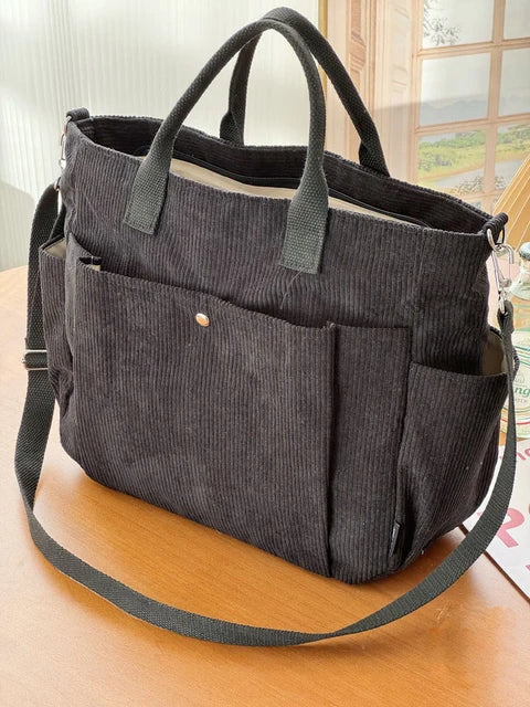 Drune | Corduroy Schultertasche Mit Bequemem Band