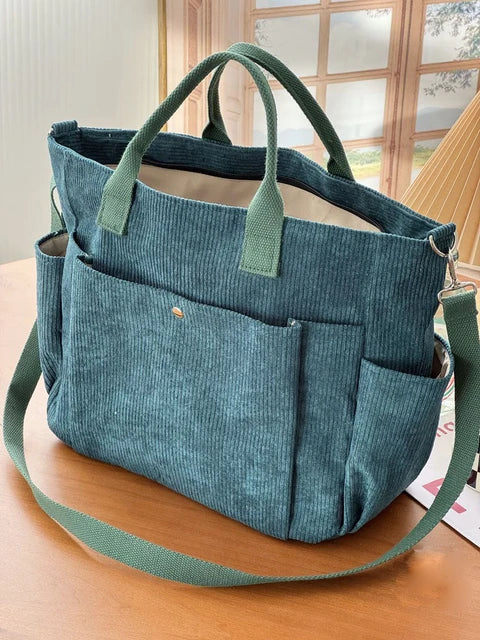 Drune | Corduroy Schultertasche Mit Bequemem Band