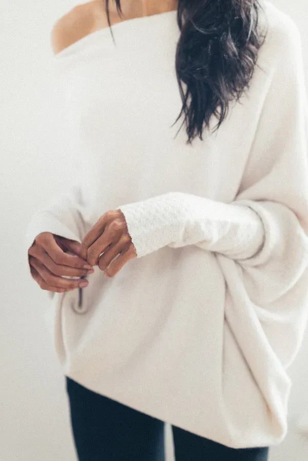 Drune | Asymmetrischer Damenpullover mit eleganter Drapierung