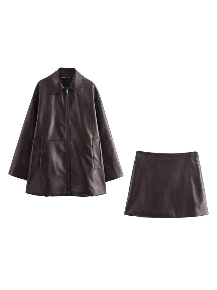 Drune | Langer Mantel & Kurzer Rock Koord Set