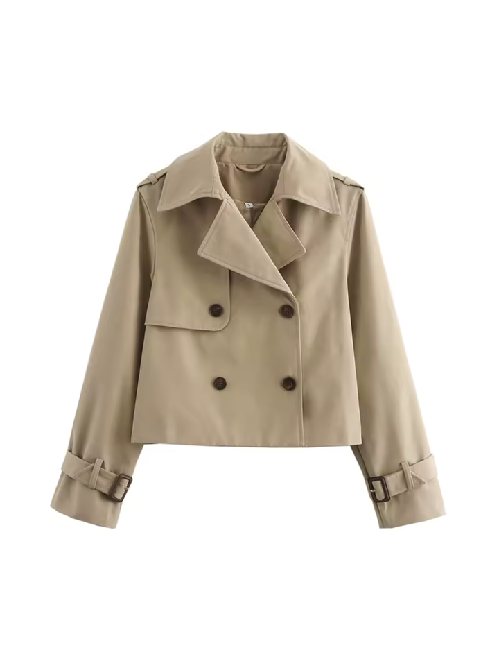 Drune | Damen Wasserdichter Trenchcoat Mit Gürtel Manschetten und Reverskragen