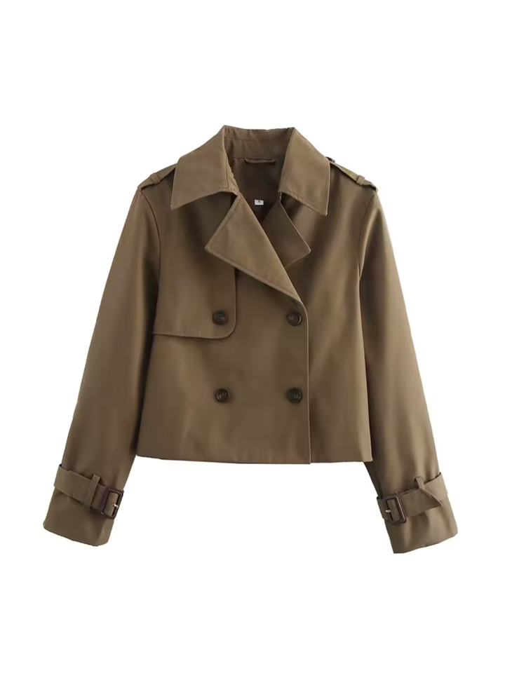 Drune | Damen Wasserdichter Trenchcoat Mit Gürtel Manschetten und Reverskragen