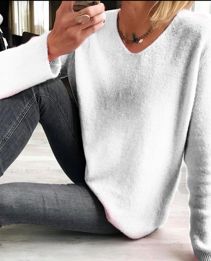 Drune | Einfacher Glatter Pullover mit Langen Ärmeln