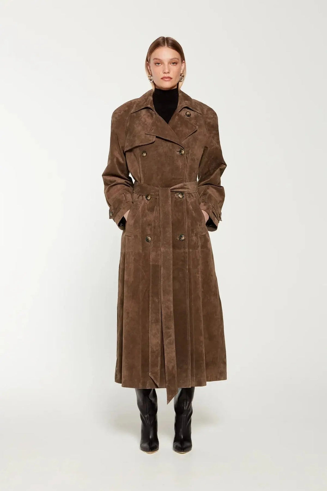 Drune | Wildleder Trenchcoat