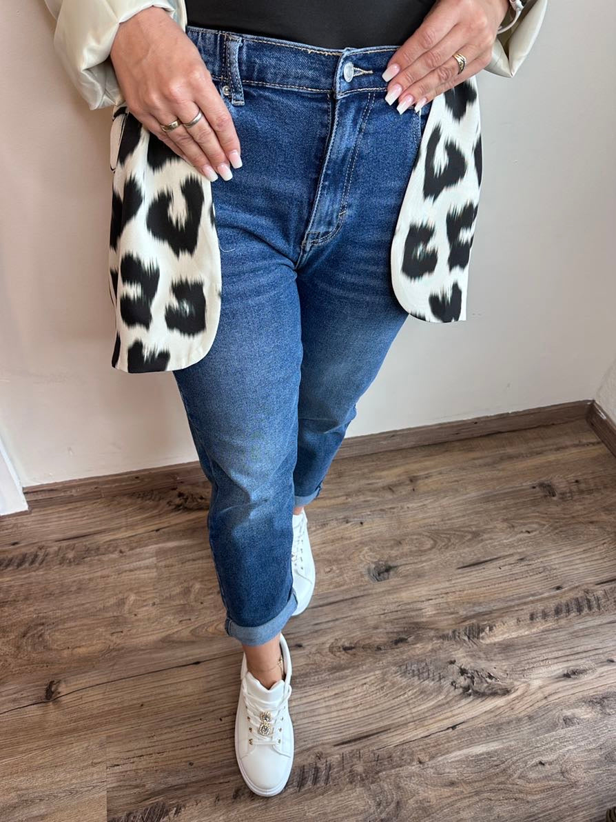 Drune Jeans mit elastischem Bund dunkelblau