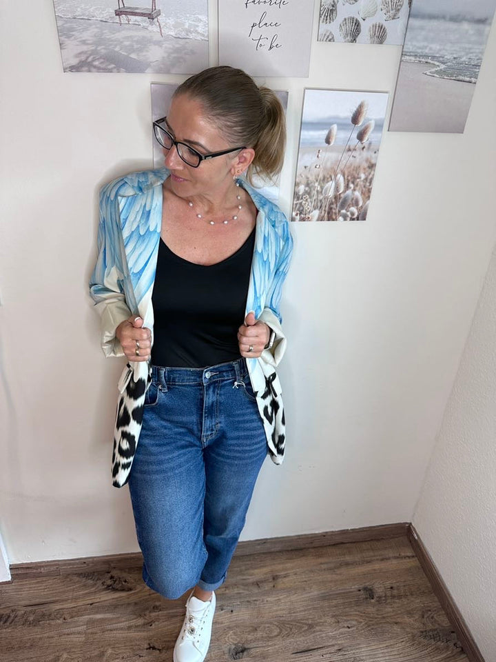 Drune Jeans mit elastischem Bund dunkelblau