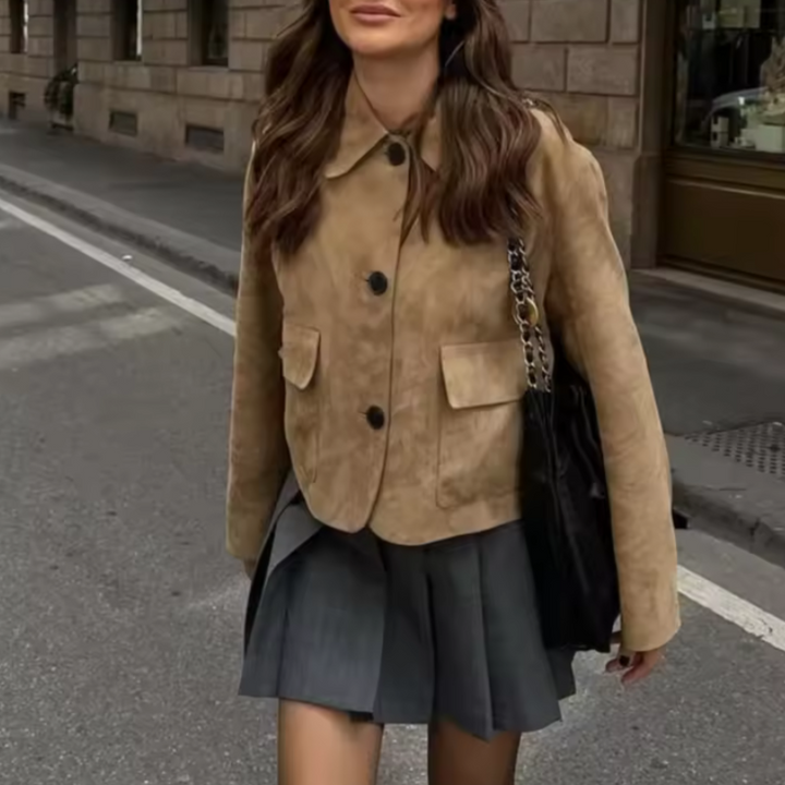 Drune | Damen Bequeme Kurze Jacke Lässiger Stil