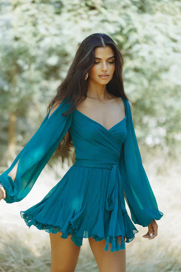 Drune | Kleid Drune | mit Fließenden Ärmeln und V-Ausschnitt